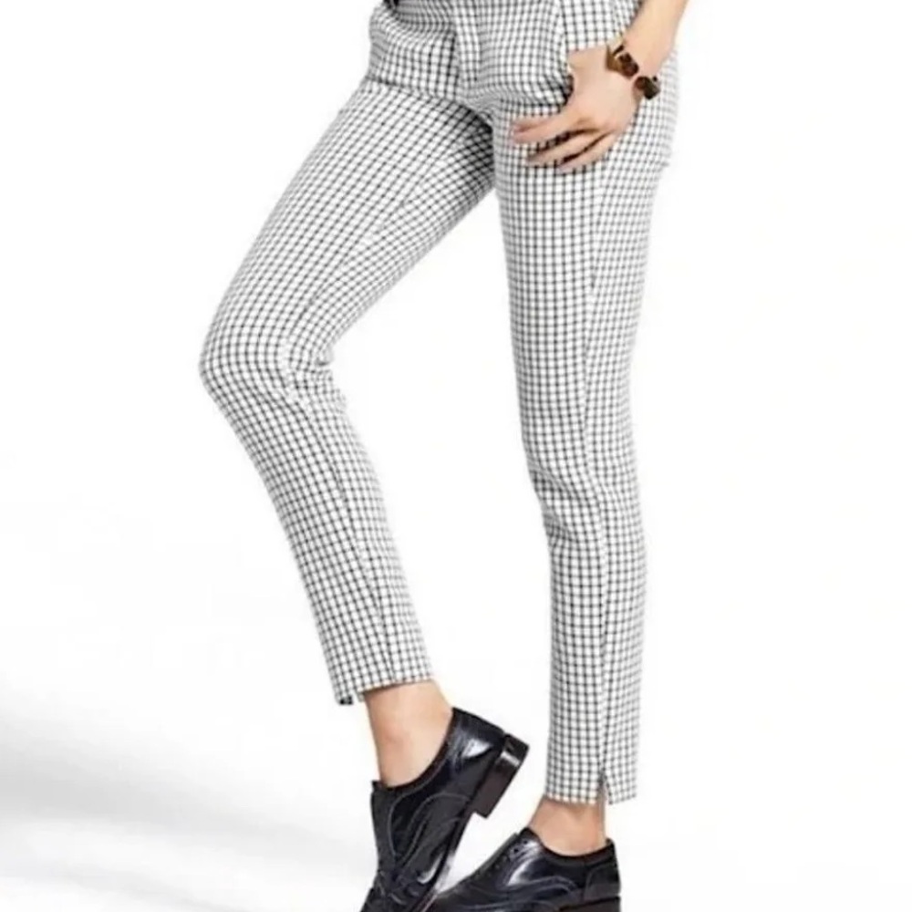 Women's Black and White Checkered Pants WindowPane By Cabi